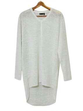 Asos Design Oversized Tunic Top Semi Sheer Ivory White Basics Womens Medium